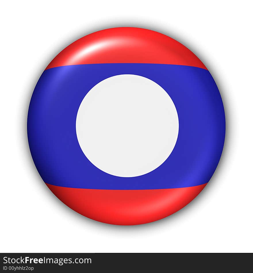 World Flag Button Series - Asia - Laos (With Clipping Path). World Flag Button Series - Asia - Laos (With Clipping Path)