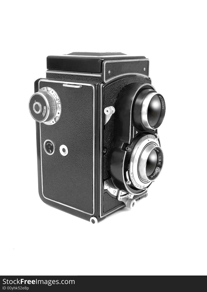 Old Photo Camera on a white background