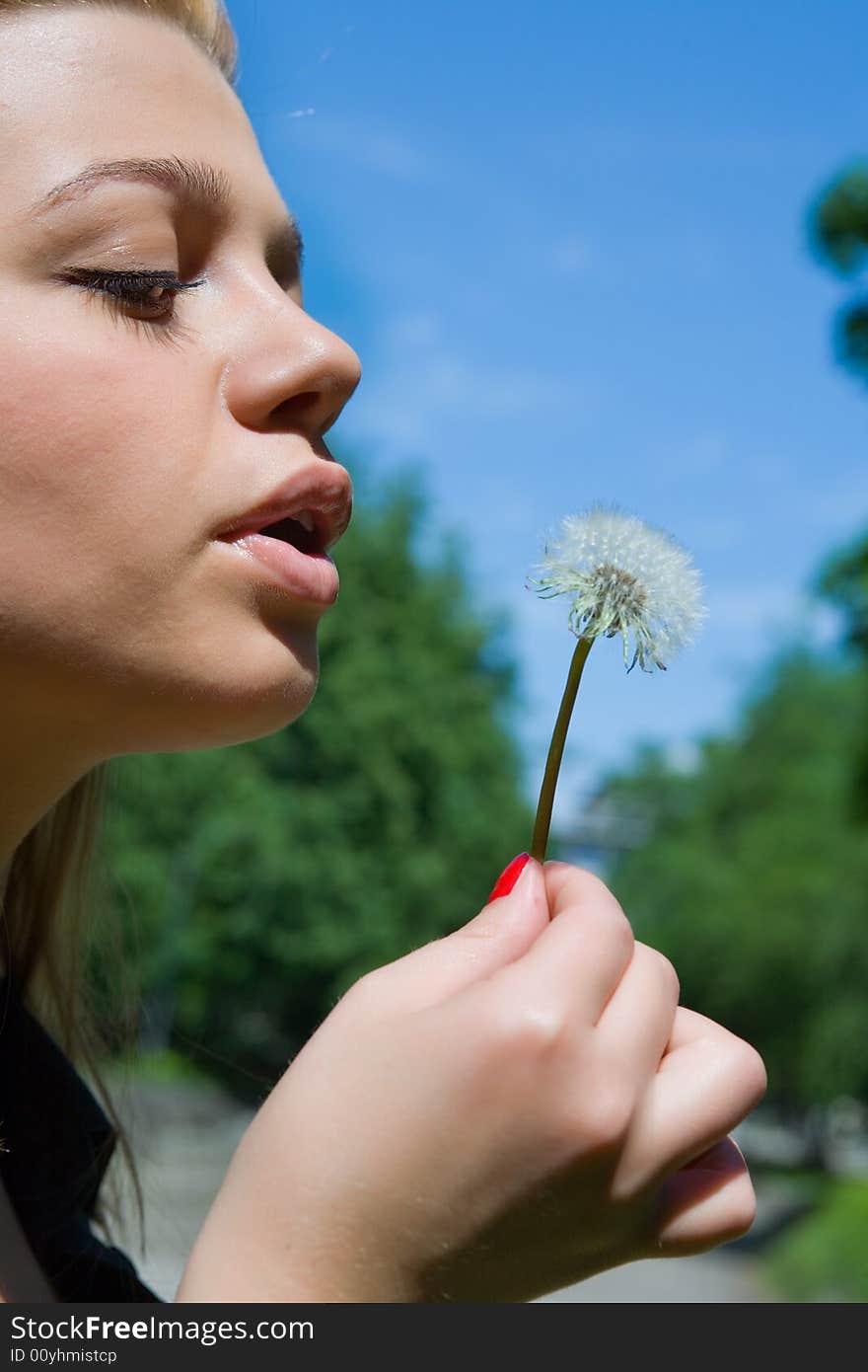 Girl And Dandelion