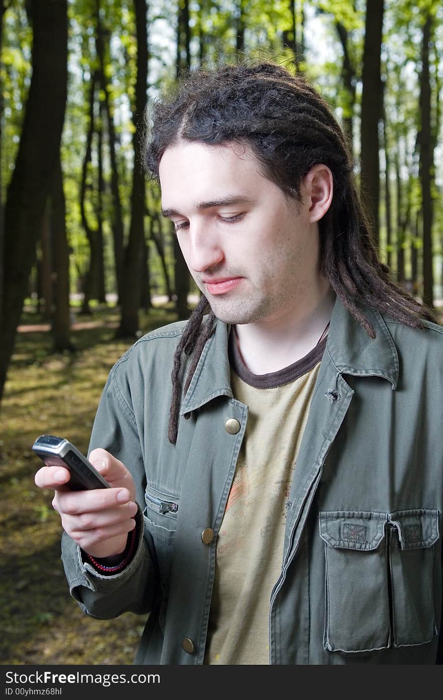 Young Man With Dreadlock Hair.