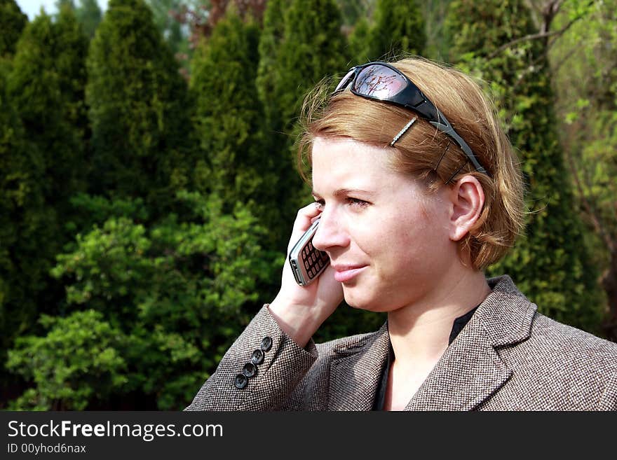 Woman making a phone call