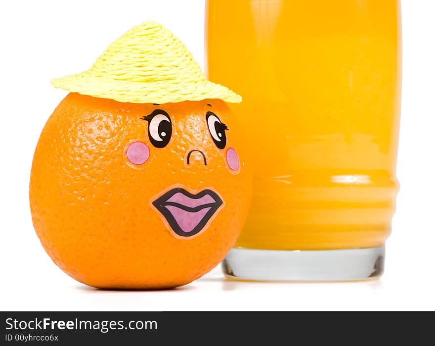 Cheerful little men from a fresh orange