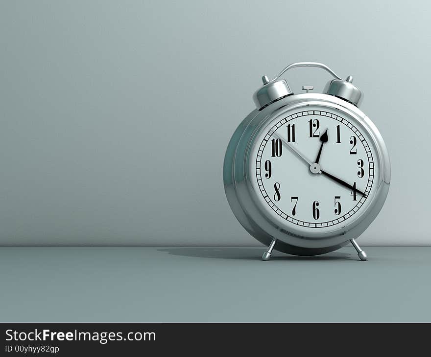 Close up of alarm clock - rendered in 3d