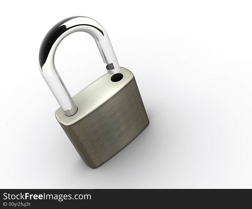 Illustration of padlock on white backgrounds - rendered in 3d. Illustration of padlock on white backgrounds - rendered in 3d