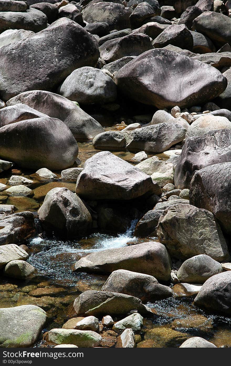 Big cobblestone in the brook.