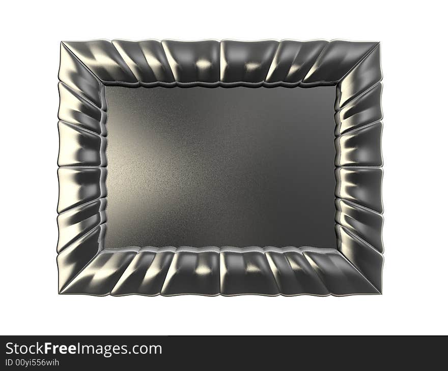 Metallic frame isolated on white - rendered in 3d