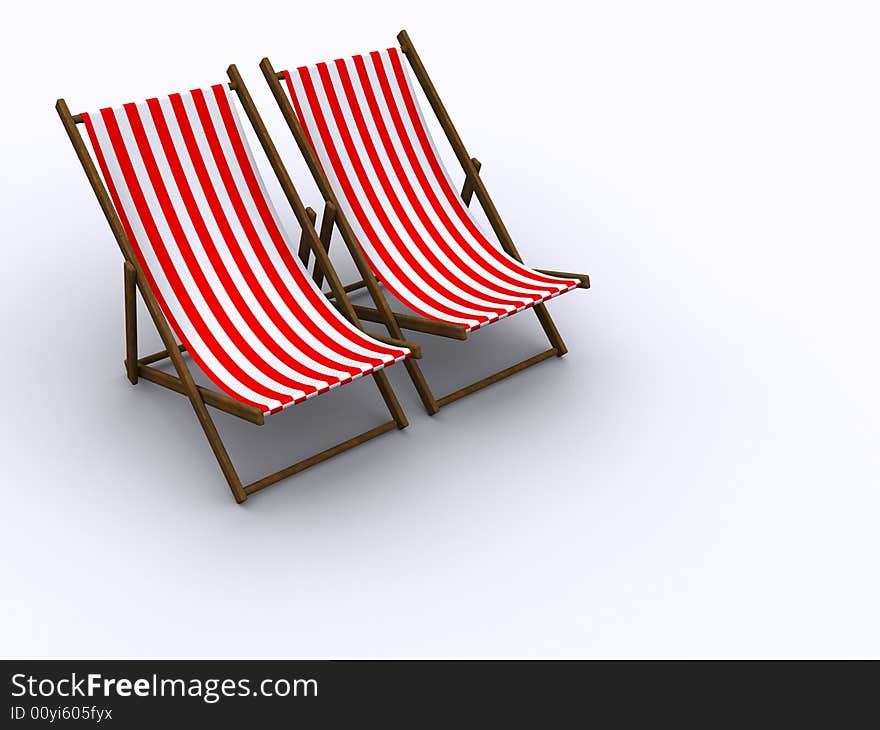 Pair of lounge chairs - rendered in 3d