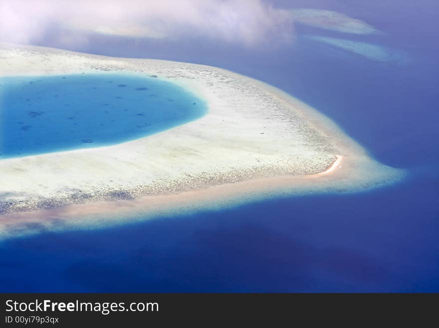 Aerial view of tropical island, Maldives