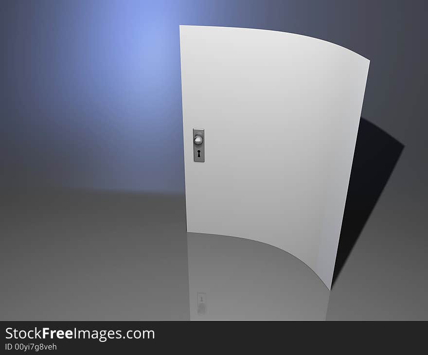 A blank sheet of paper with cylinder lock - 3d render. A blank sheet of paper with cylinder lock - 3d render