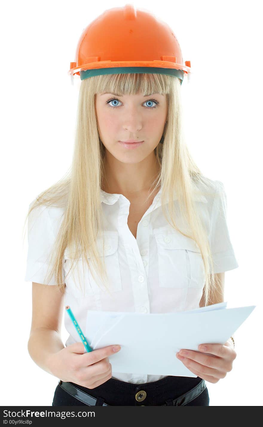 Architect woman with document paper