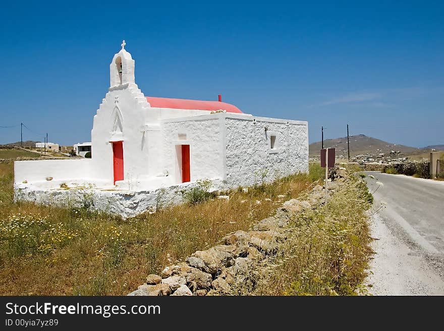 A typical historic church on the island of Paros, in Greece. A typical historic church on the island of Paros, in Greece