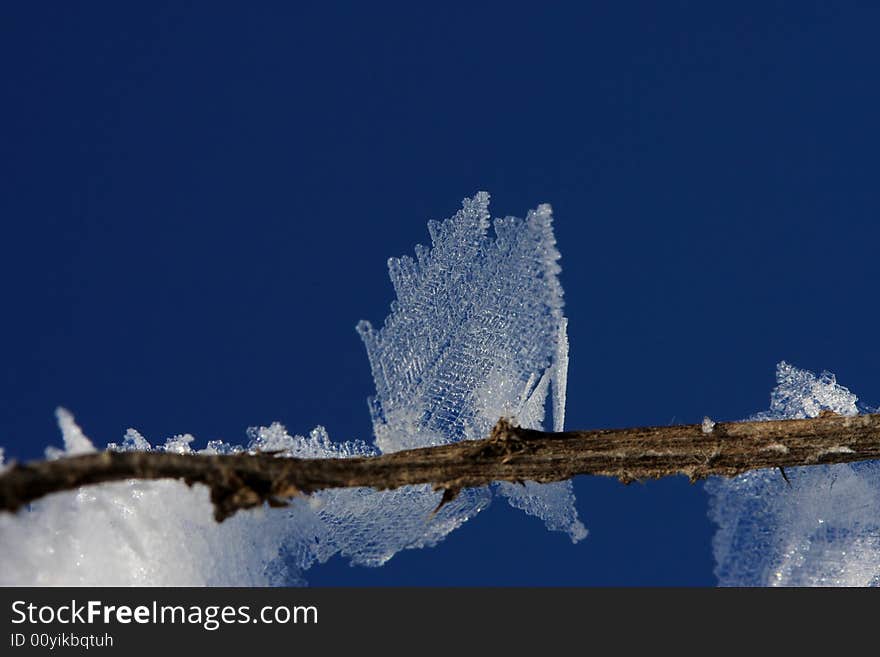 Ice against a sky