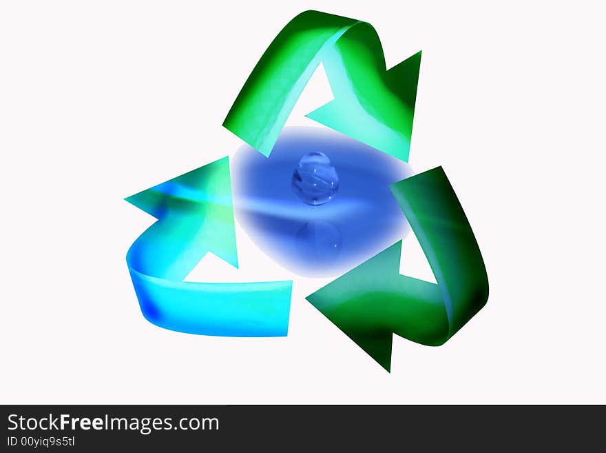 Recycle icon illustration on background