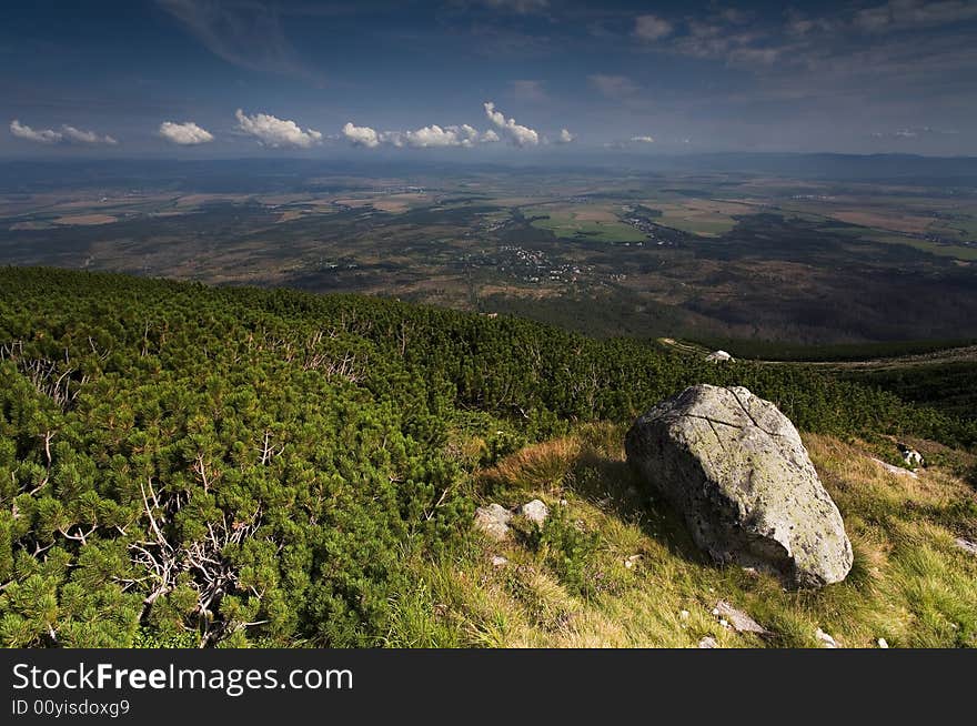 Panoramic view from the Slovakian Hills to the land. Panoramic view from the Slovakian Hills to the land