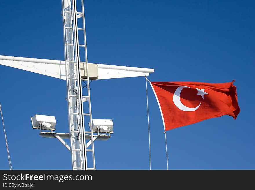 Photo series.Turkish flag in blue sky background. Photo series.Turkish flag in blue sky background.