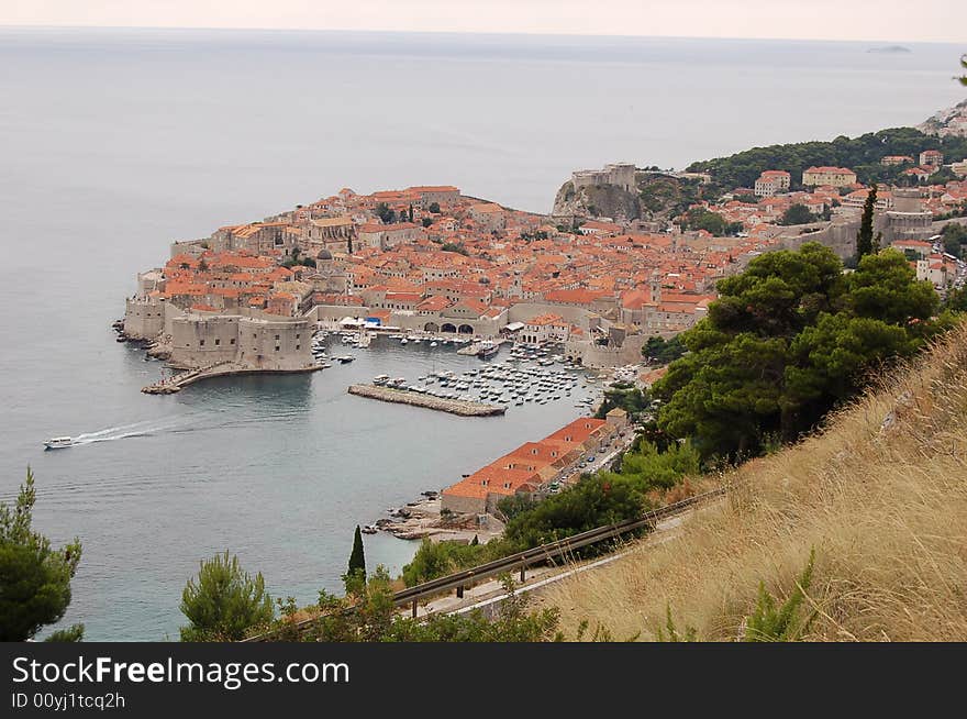 View to old town in Croatia, city Dubrownic