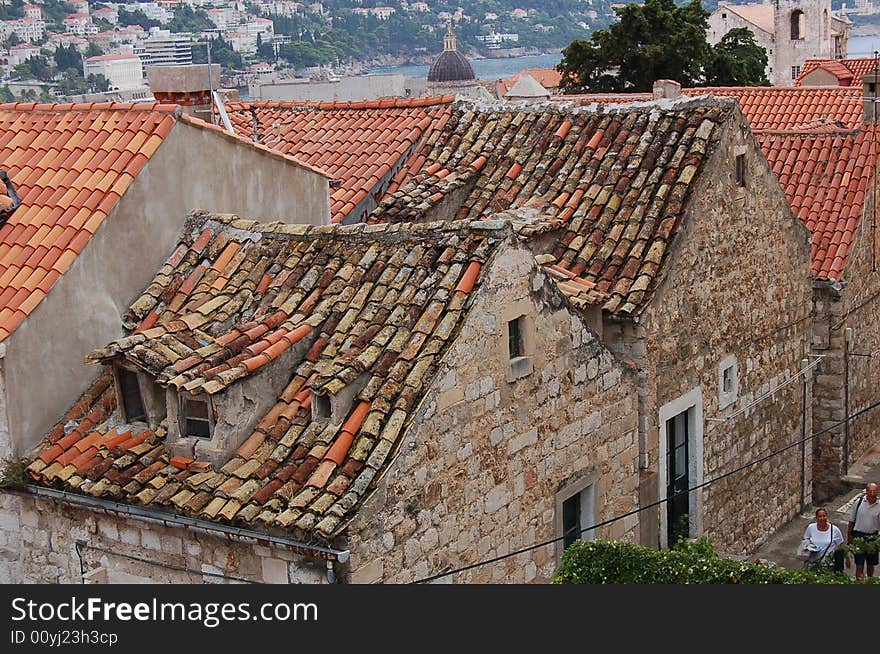 View to old town in Croatia, city Dubrownic