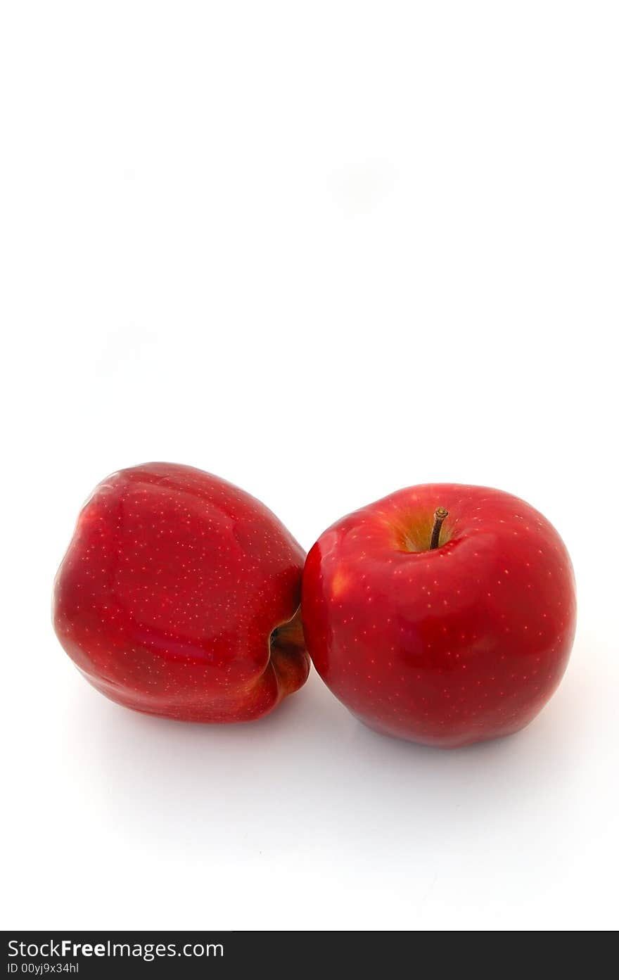 Bright Red Apples isolated on white background