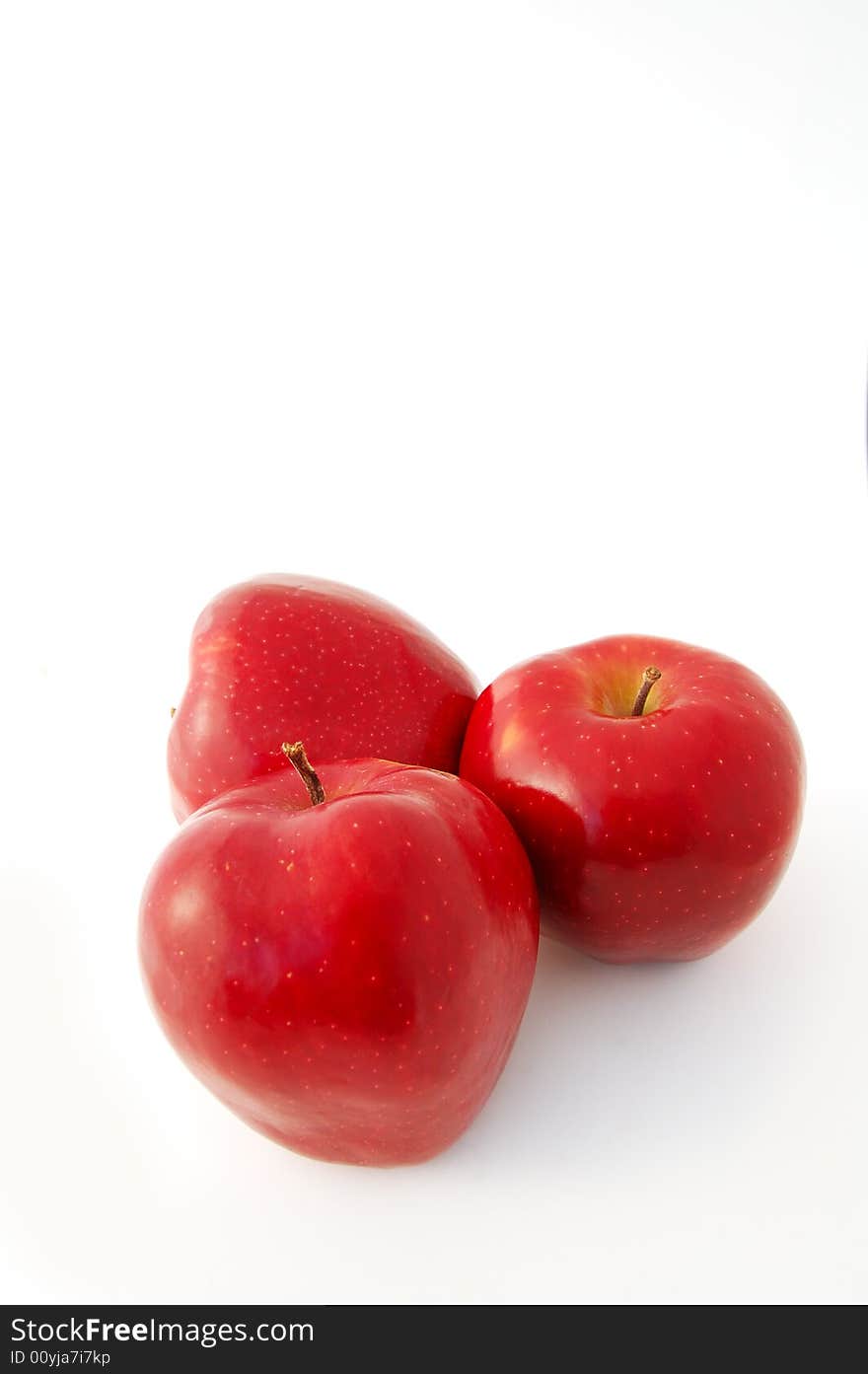 Bright Red Apples isolated on white background