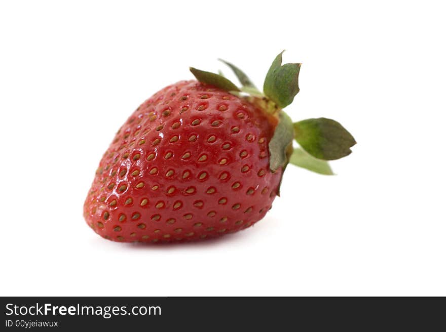 Red strawberry on a white background