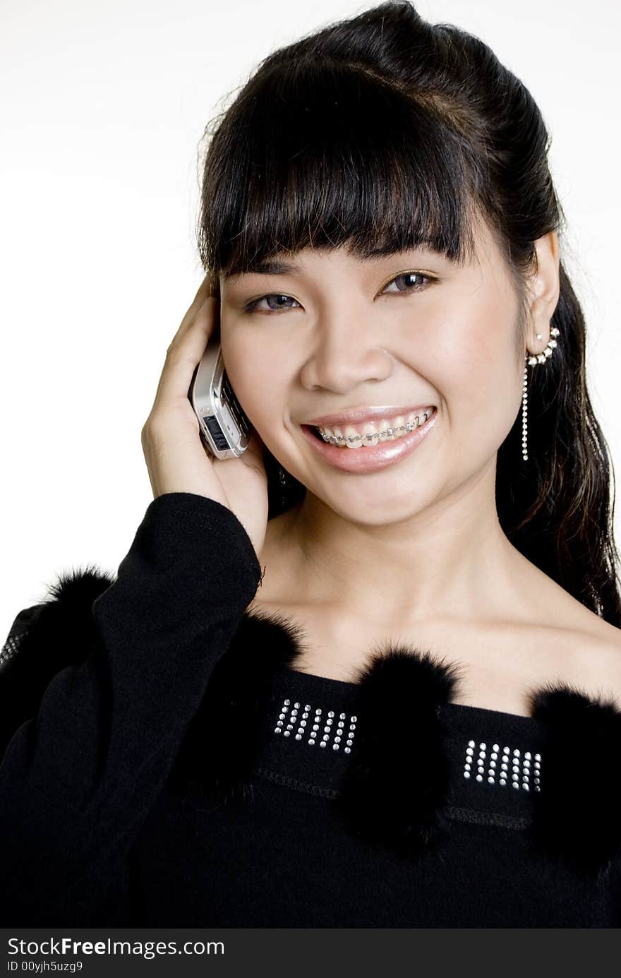 Asian Woman On Phone