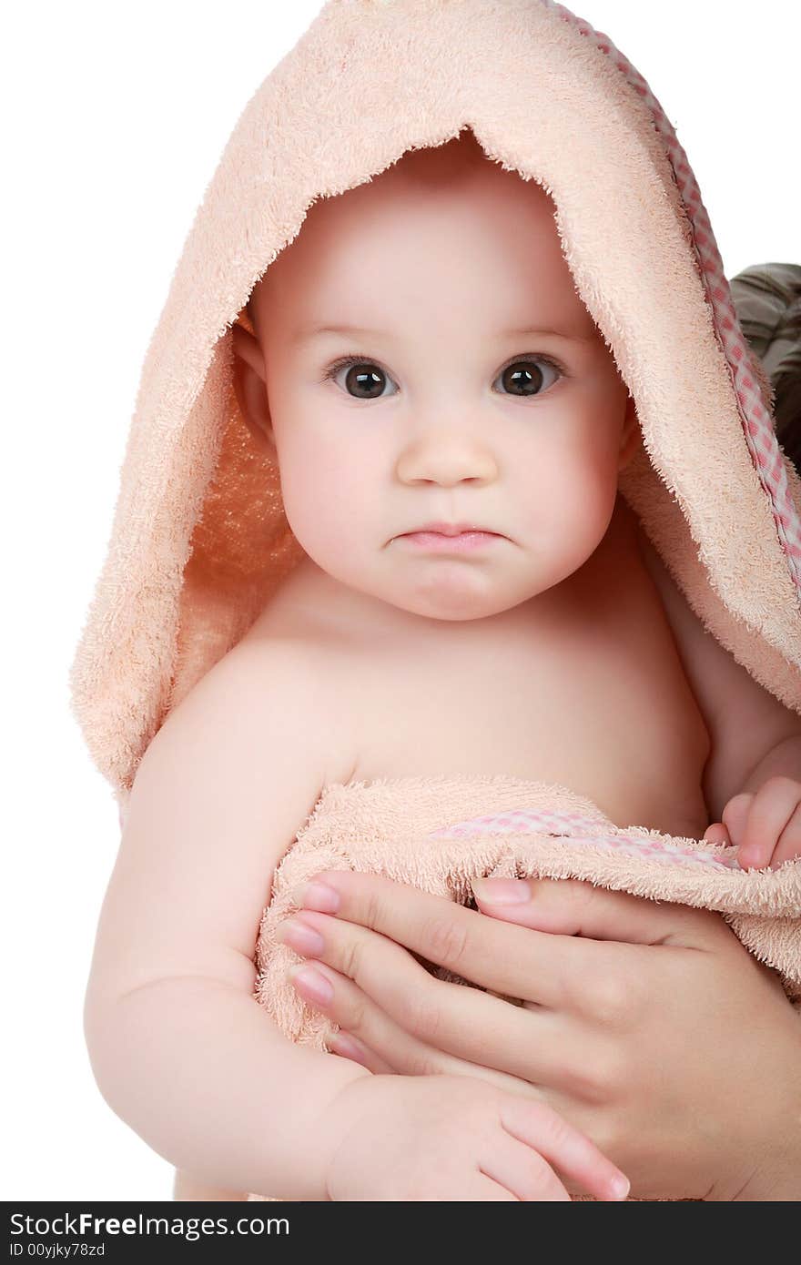 Beautiful baby. Shot in studio. Isolated on white. Beautiful baby. Shot in studio. Isolated on white.