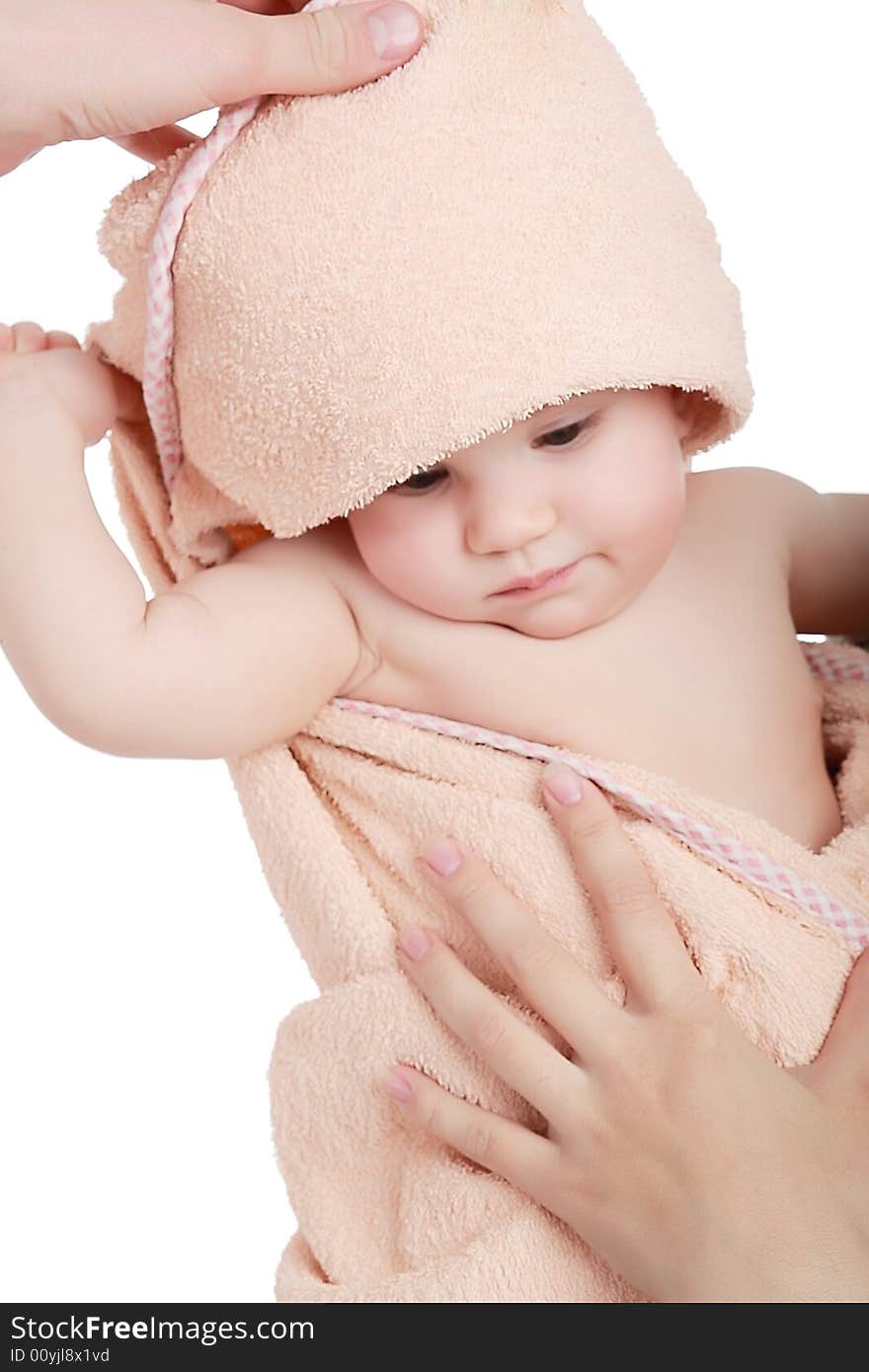 Beautiful baby. Shot in studio. Isolated on white. Beautiful baby. Shot in studio. Isolated on white.