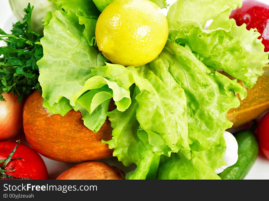 Lemon on a lettuce