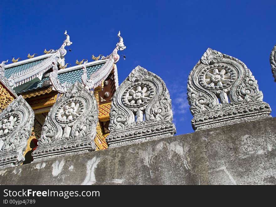 Details of the gate decorations of a temple in Thailand. Details of the gate decorations of a temple in Thailand