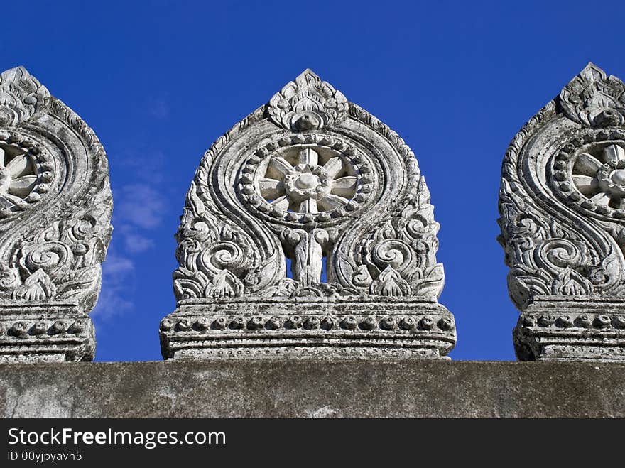 Details of the gate decorations of a temple in Thailand. Details of the gate decorations of a temple in Thailand