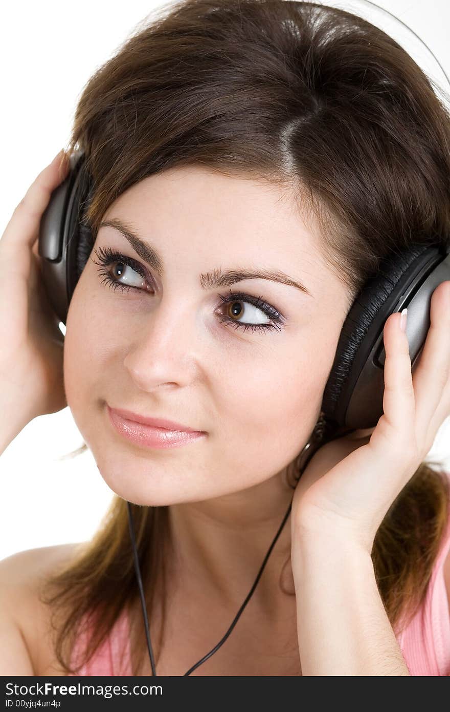 An image of girl listening to music. An image of girl listening to music