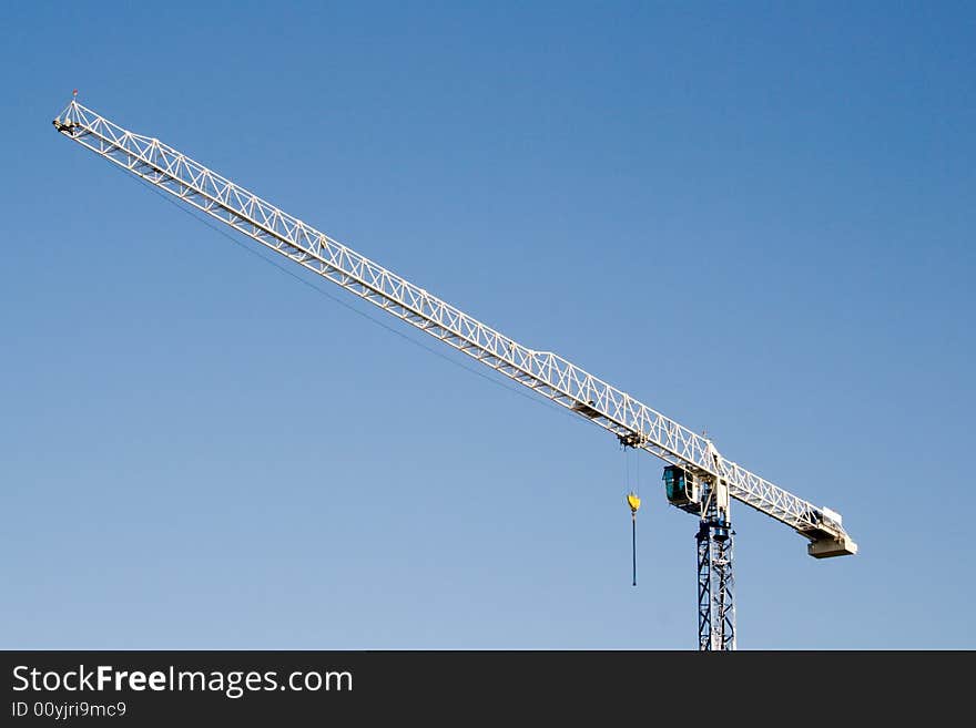 Silhouette of the building crane