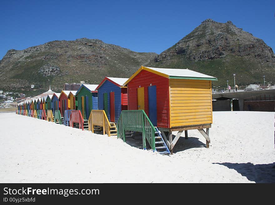 Bathing boxes on Muizenberg beach