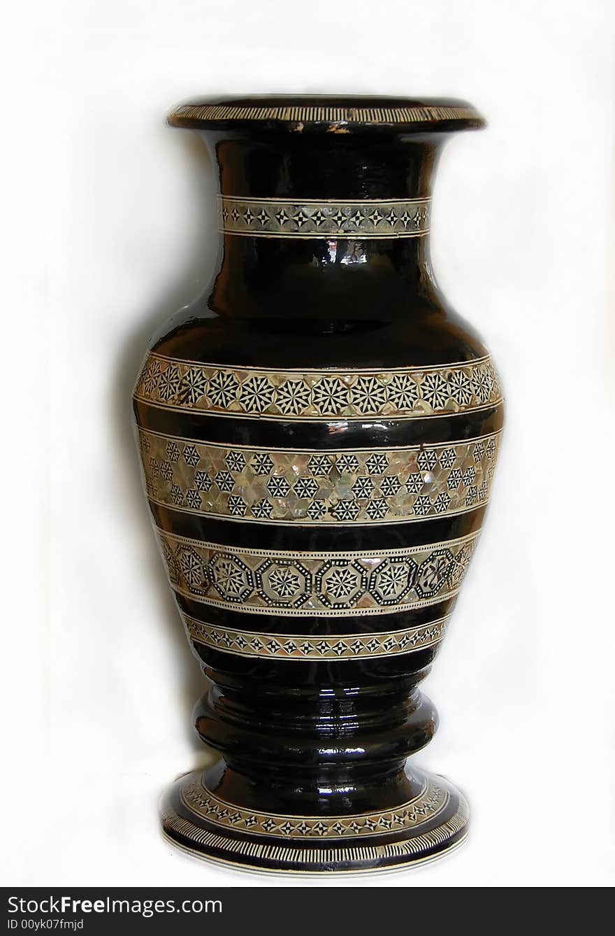 Beautiful focus a sarawak vase image on the white background