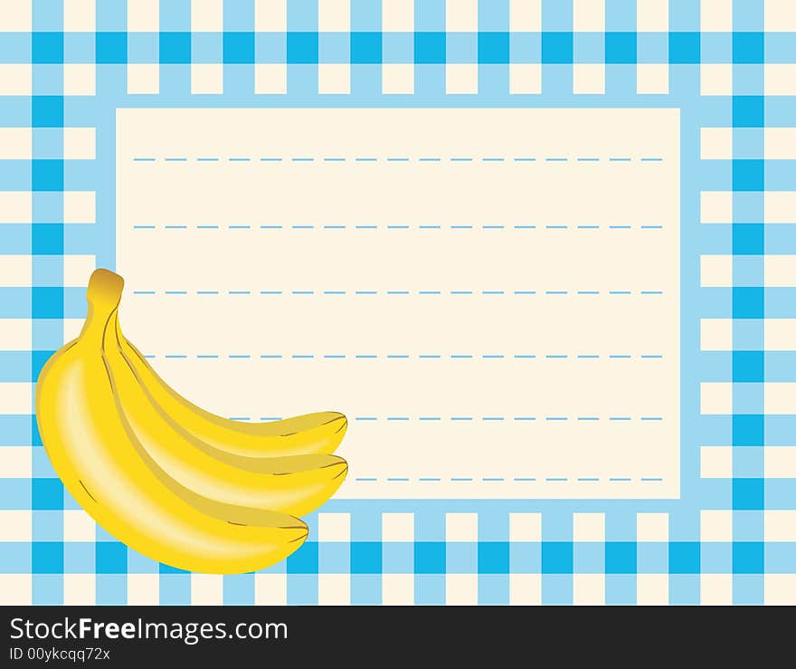 Banana On Chequered Background