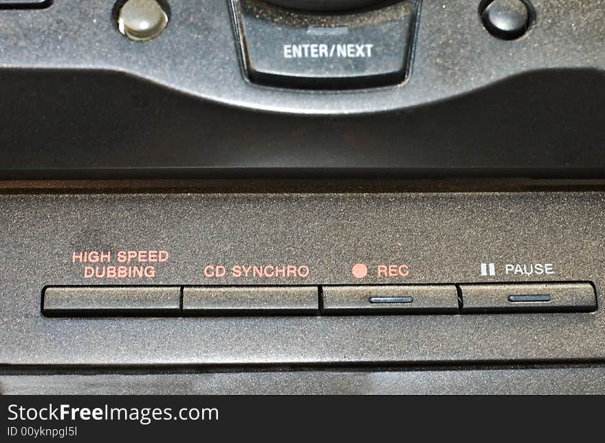 Detail of a stereo tape recorder