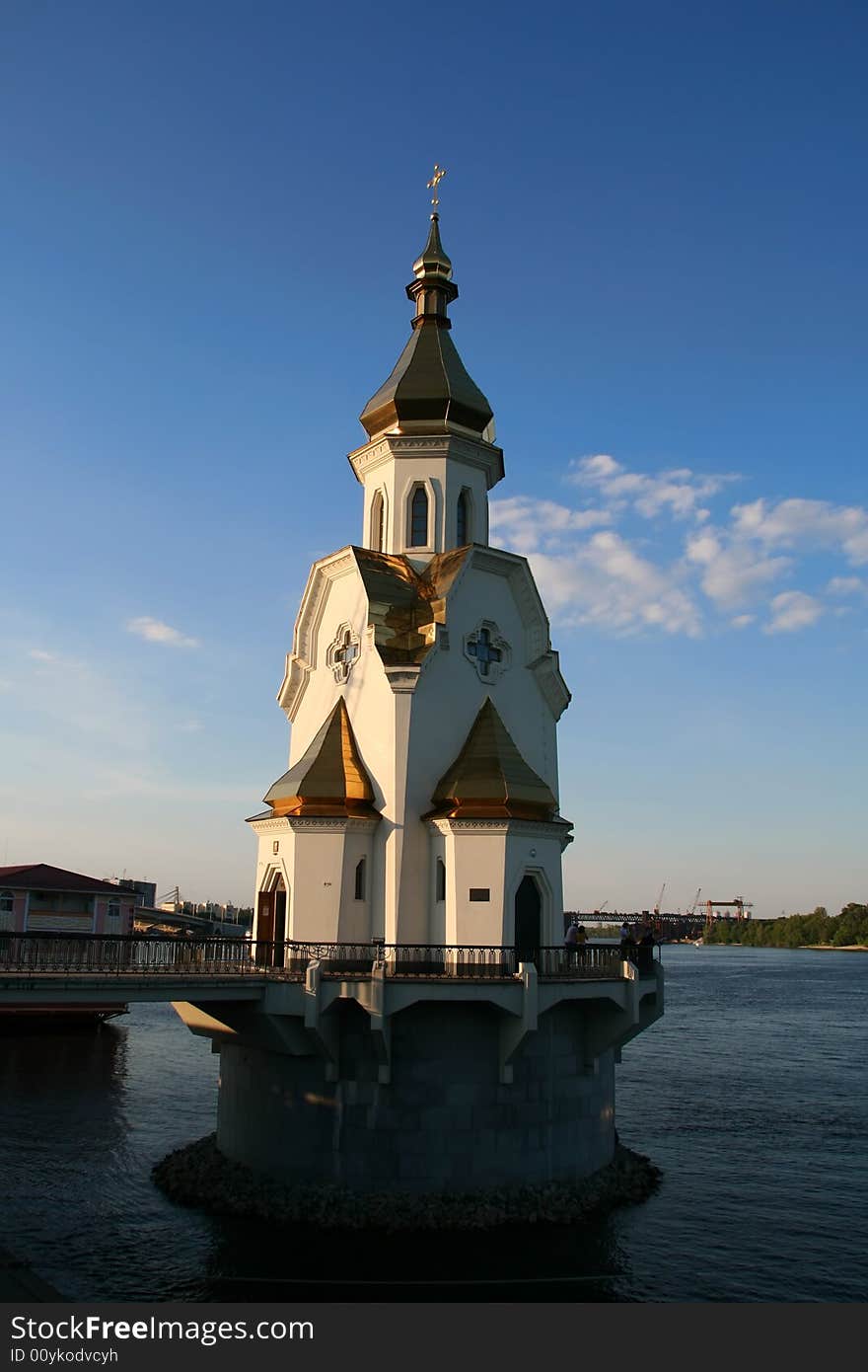 Small church on Dnepr river in Kiev, Ukraine. Small church on Dnepr river in Kiev, Ukraine