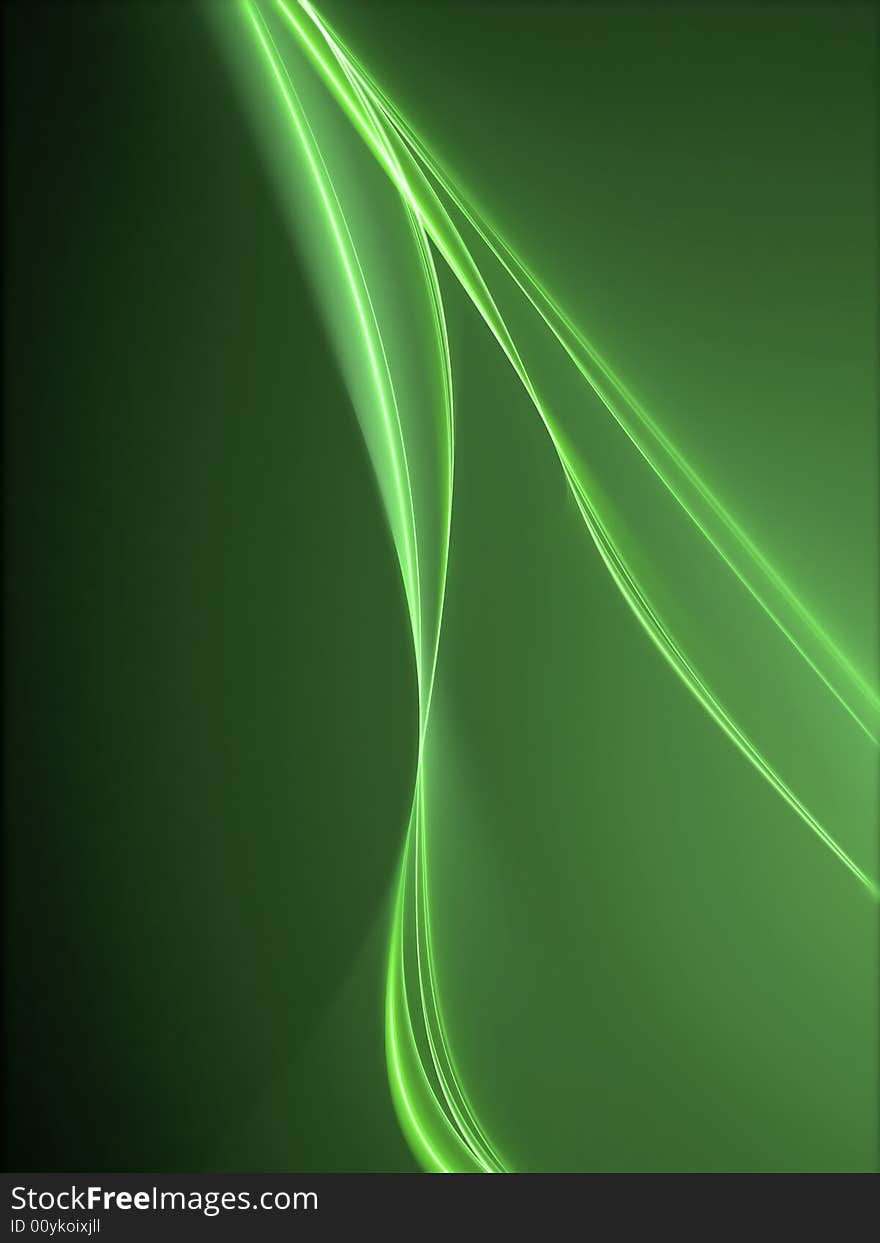 Green abstract composition. Background. Digital illustration.