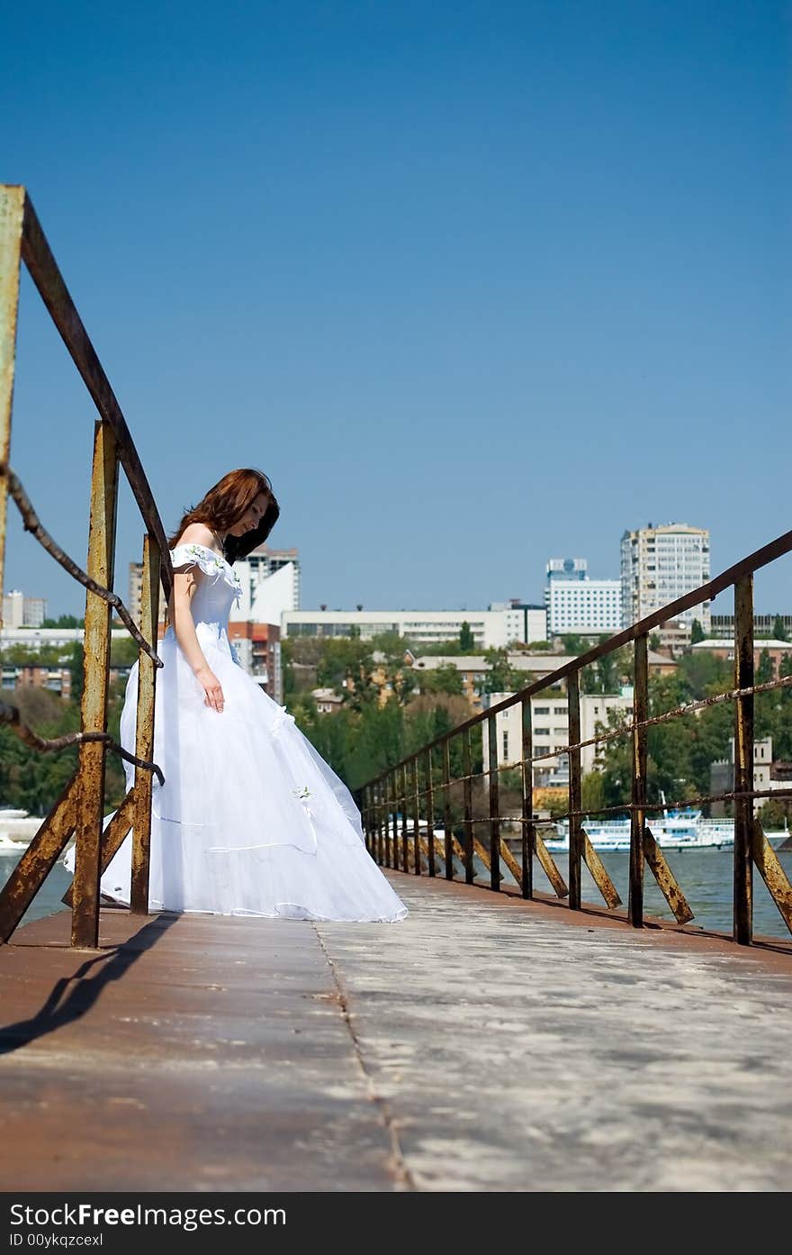 Bride on a bridge