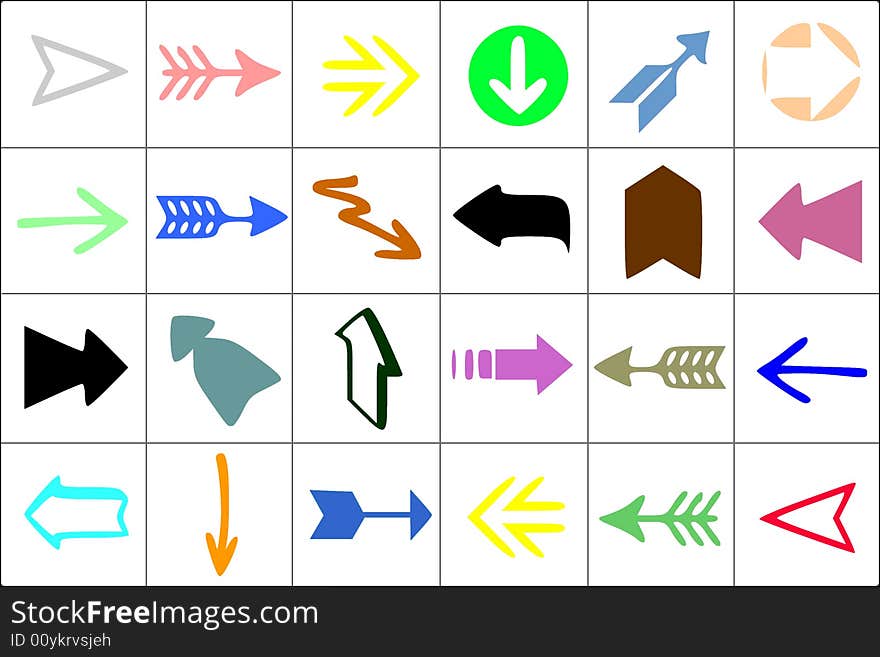 vector illustration of many colorful signposts