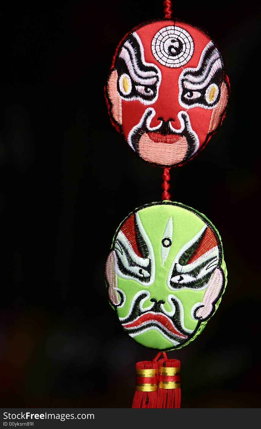 Chinese hand made silk work of Beijing opera mask