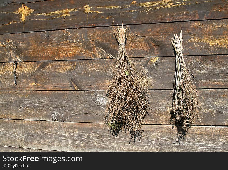 Old house with wooden wall. Old house with wooden wall