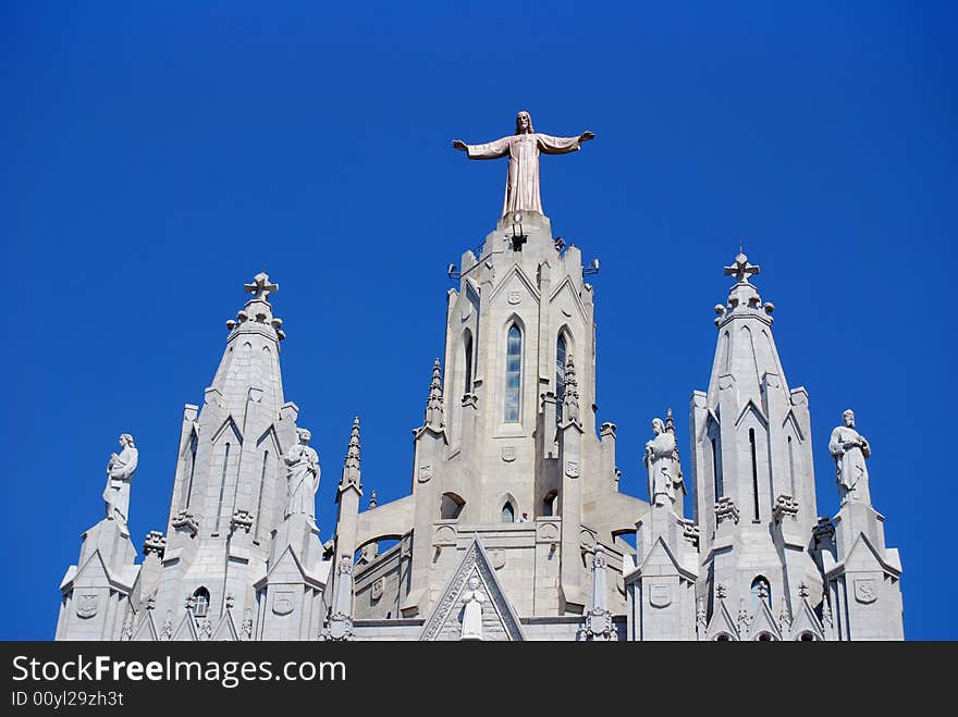 Christ at Tibidabo Barcelona Spain. Christ at Tibidabo Barcelona Spain