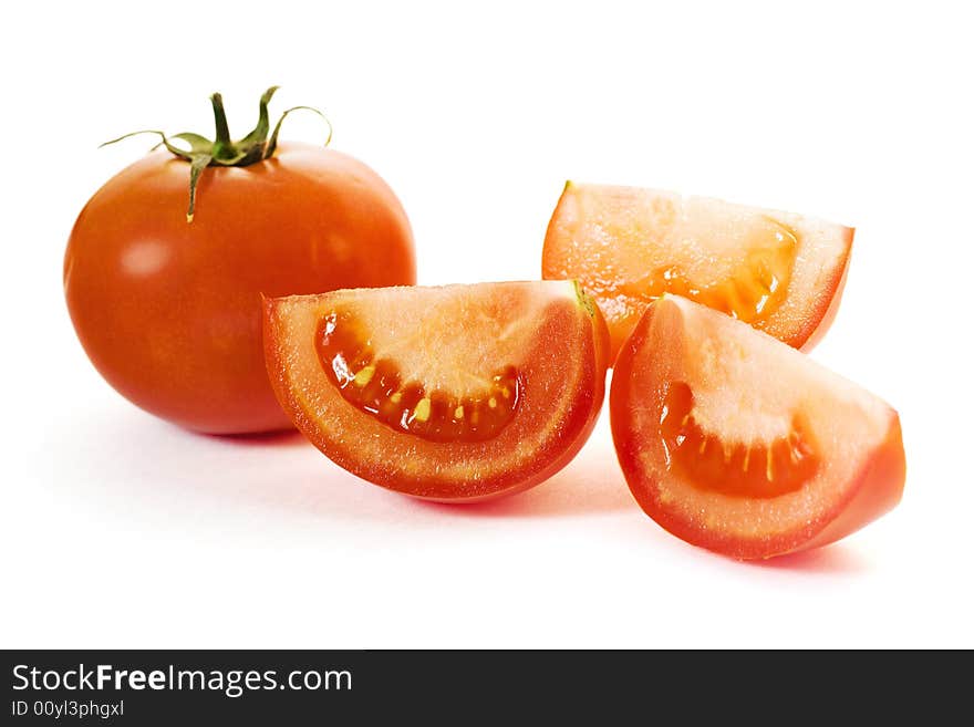 Tomatoes on white