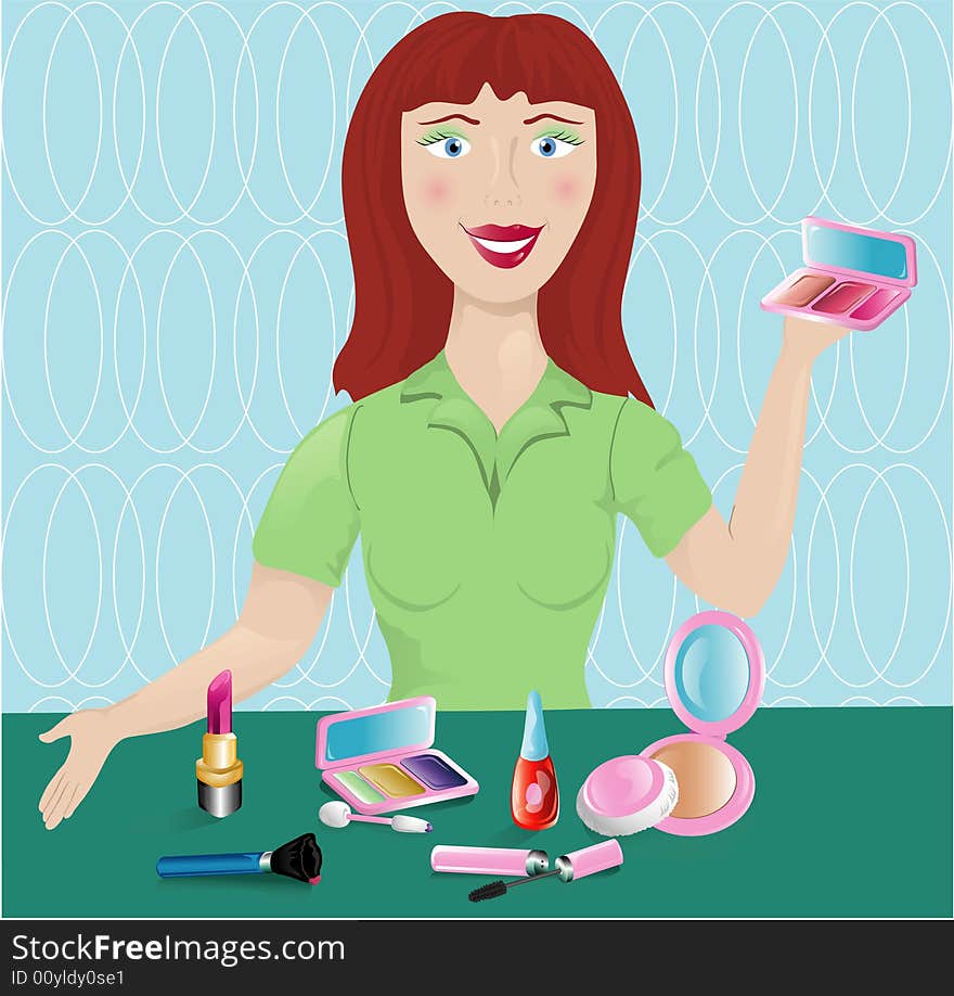 Cosmetic saleswoman