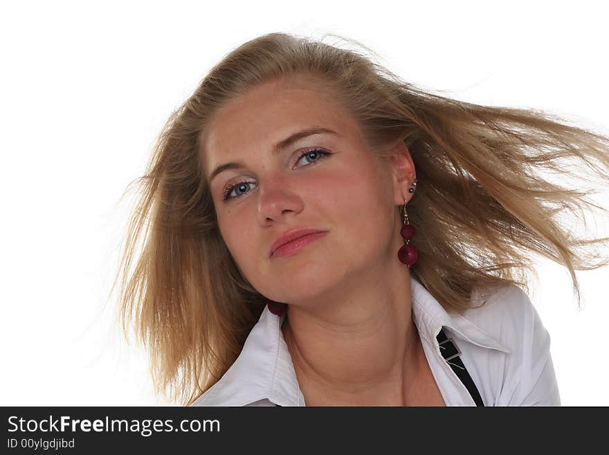 Portrait of young blond woman