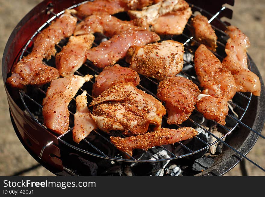 Close up of outdoor barbecue