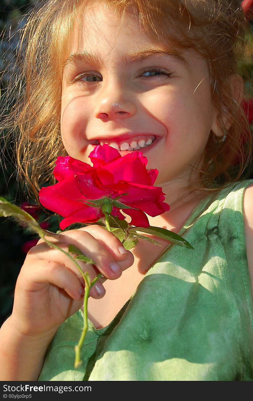 Girl With A Red Rose