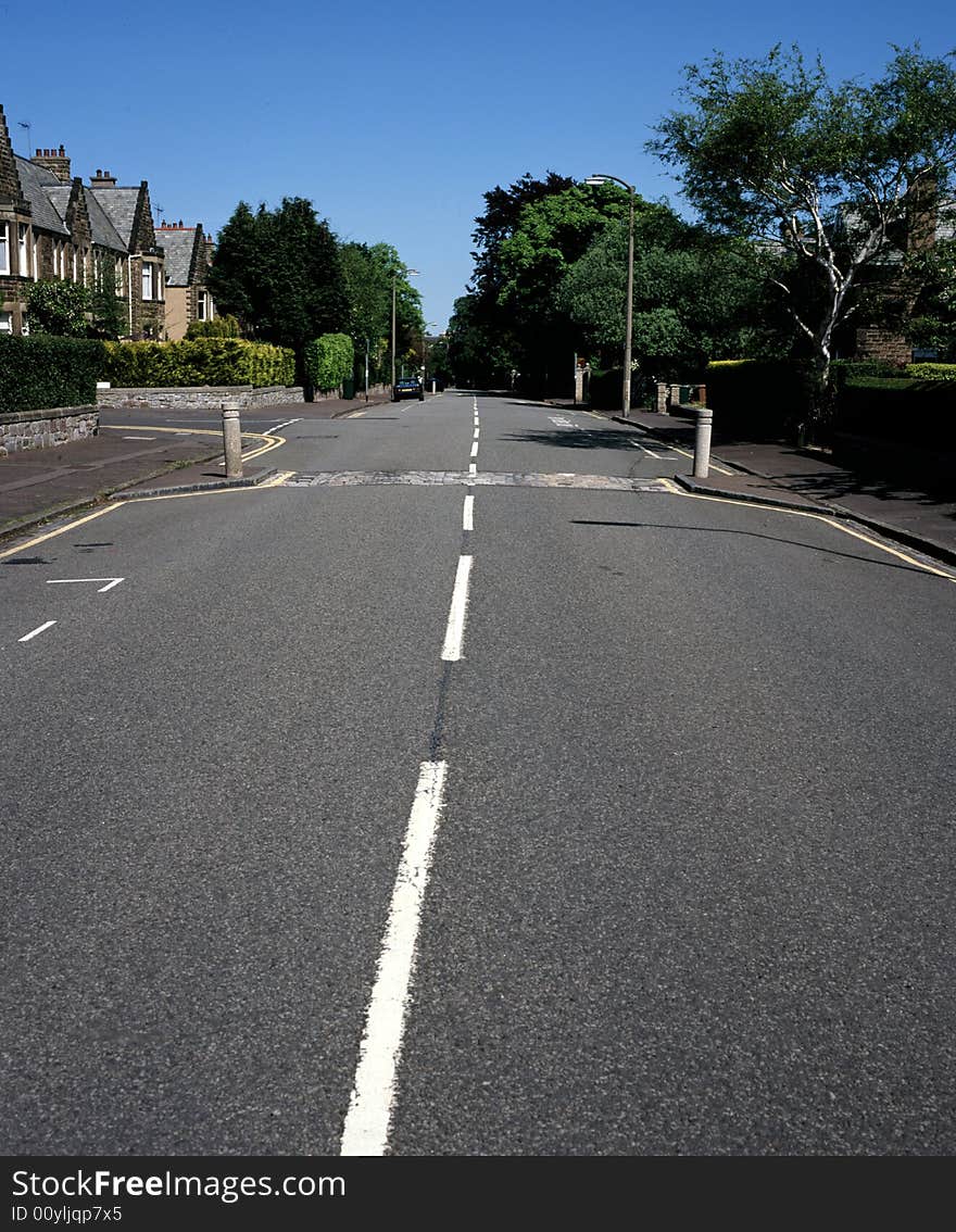 Suburban street in area of early 20th century housing,Edinburgh,Great Britain.