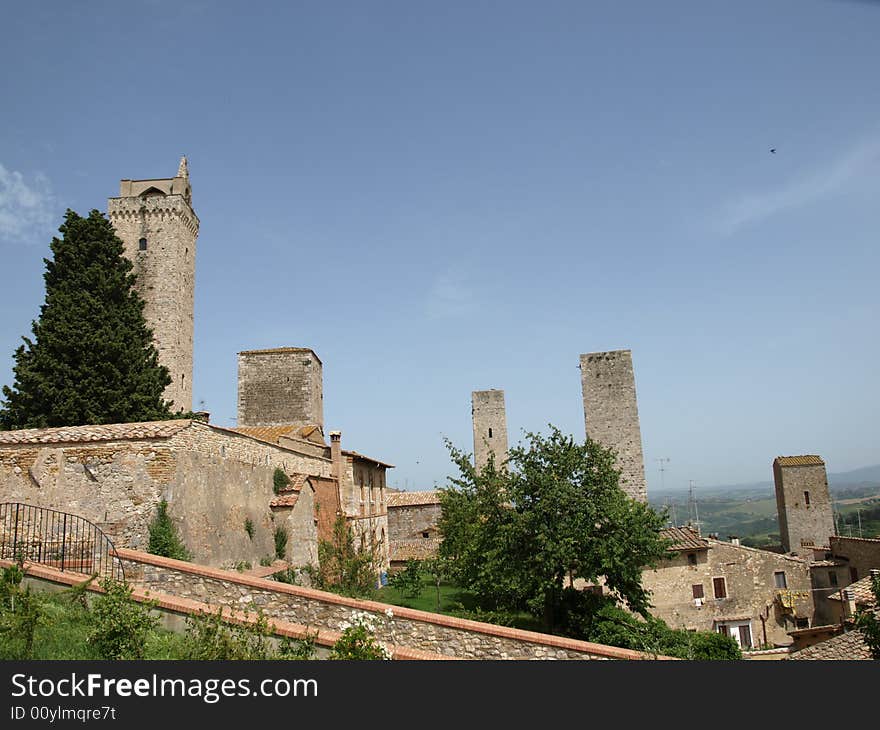 A landscape of the famous towers of San Gimignano - Siena. A landscape of the famous towers of San Gimignano - Siena